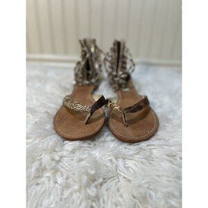 𝅺BAKERS JACKIE Sz 6.5 M Strappy Stiletto Gladiator  Sandals